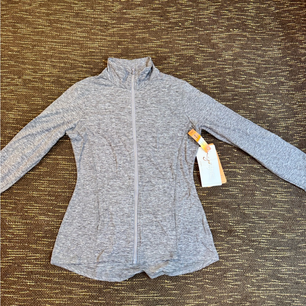 Gottex Heather Gray Women's mock neck zip jacket - Picture 1 of 4